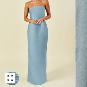 Lula Kate Hannah Floor Length Strapless Gown - Denim Bengaline Size 2
